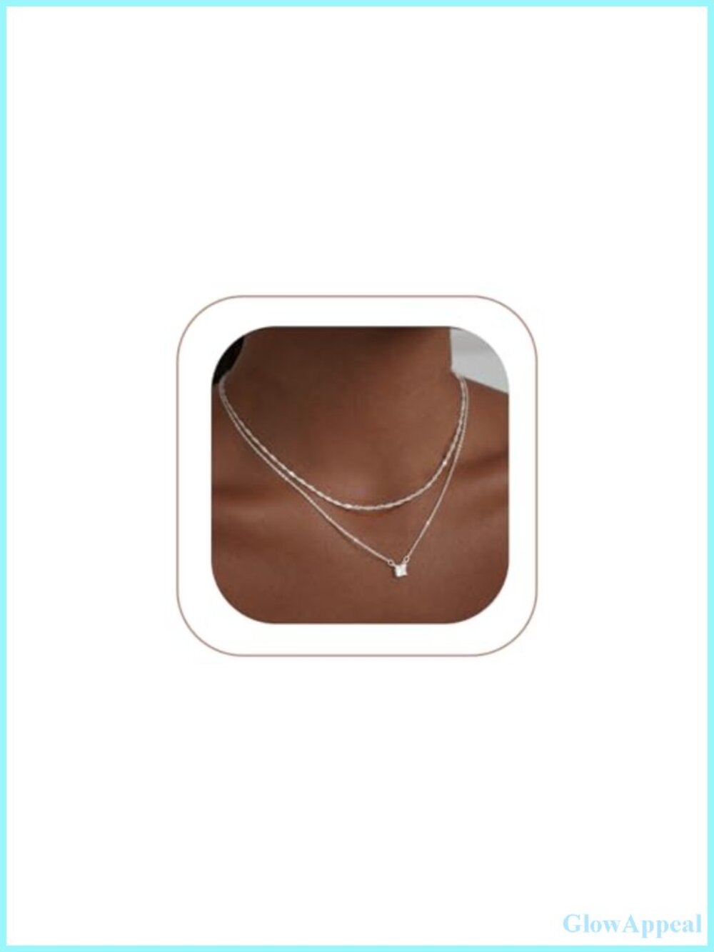 Layered Necklace Set 14K Gold Plated Choker Cubic Zirconia Pendant Women